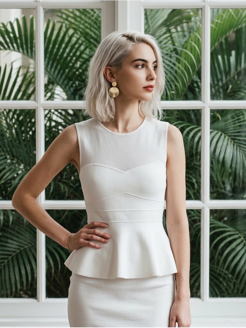 Theory Sleeveless Peplum knit